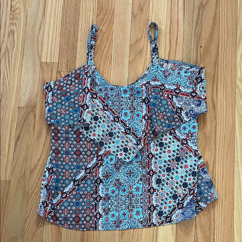 Bohemian Blue Patterned Women's Top
